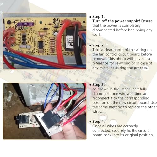 DIPMOTOR Upgraded Furnace Fan Blower Control Circuit Board Replacement for Goodman PCBFM103S, OEM Replacement with Time Delay Circuit Board - Image 2