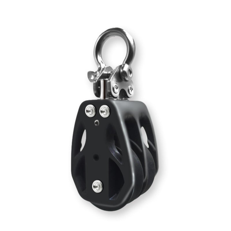 RiaYer 35mm Double Sheave Fixed Head Sailing Block Marine Pulley Block with T316 Stainless Steel PA66 Nylon 1800 lbs Breaking Load Fits 5168mm Line Boat Block for YachtsHL002 - Image 2