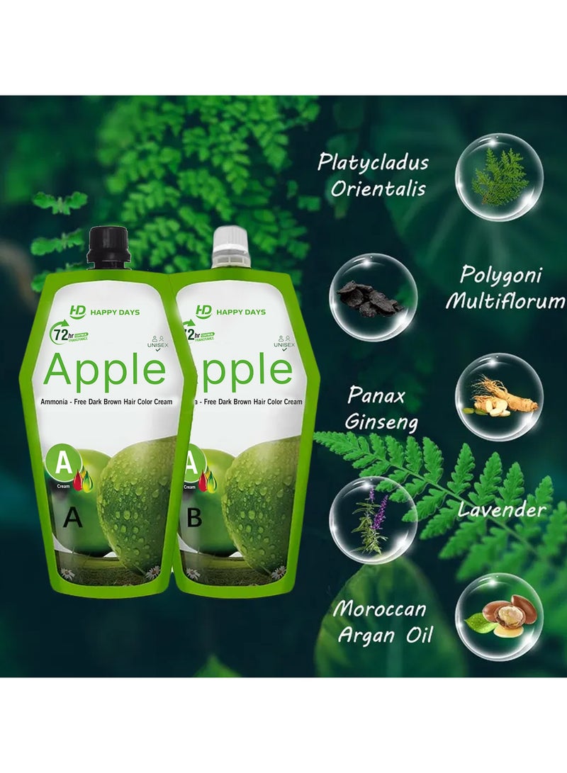 هبي ديز كريم صبغة شعر خالية من الأمونيا - كريم 500 مل + مثبت 500 مل من ابل (بني غامق ) - Image 4