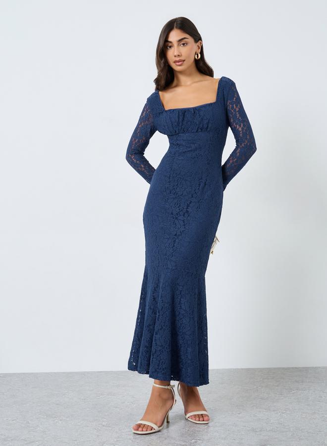 Styli All Lace Long Sleeves Mermaid Hem Maxi Dress - Image 3