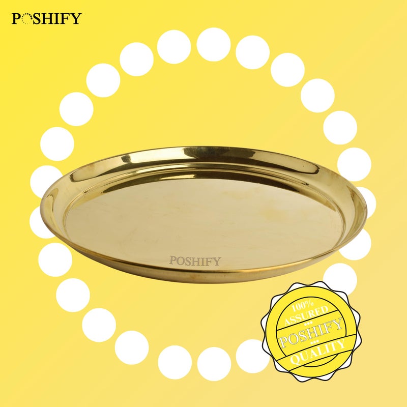 POSHIFY Serve with Elegance and Tradition Using Exquisite Brass Halwa Plate. Handcrafted with Precision, This Beautiful Brass Plate is Perfect for puja, Parties, Special Occasions, and Home Decor. - Image 5
