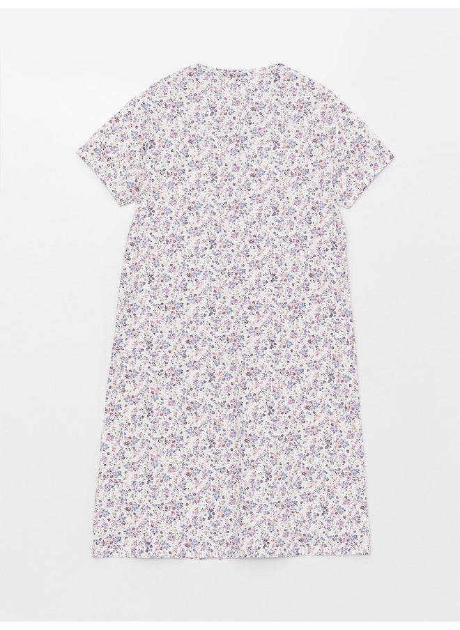 LC WAIKIKI - Crew Neck Floral Short Sleeve Women's Nightgown - Image 1