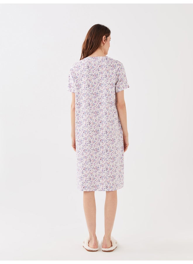 LC WAIKIKI - Crew Neck Floral Short Sleeve Women's Nightgown - Image 1