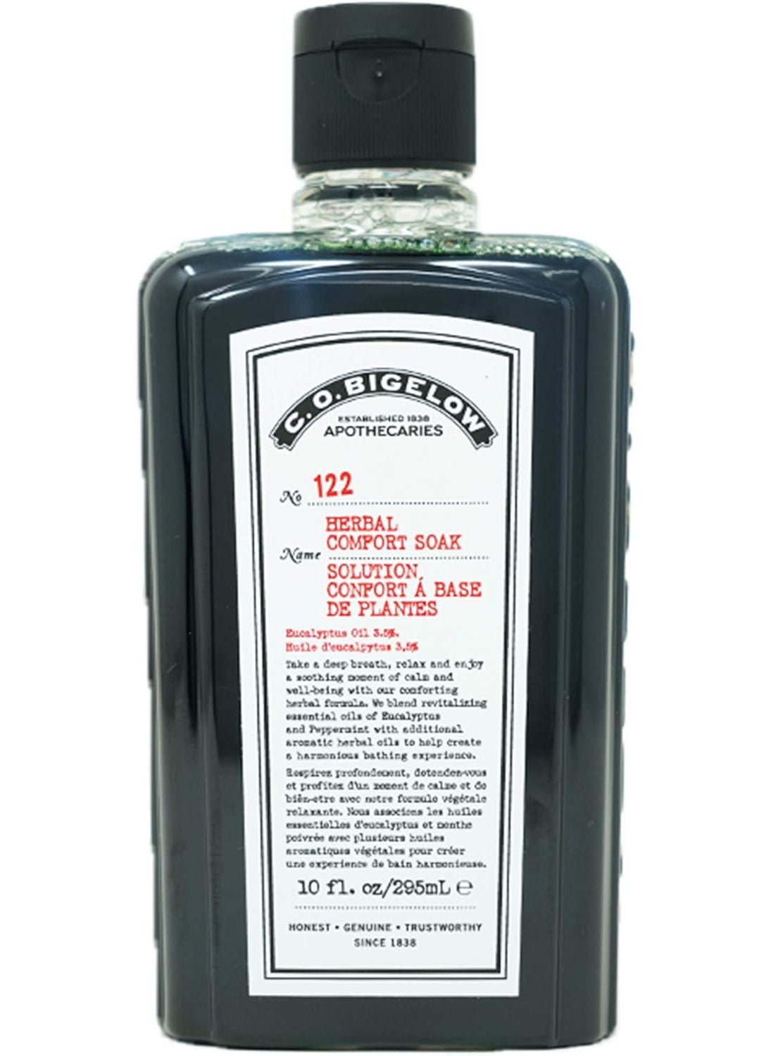 C. O. Bigelow CO Bigelow Herbal Comfort Soak Cold and Flu Soak Herbal Formula with Eucalyptus Oil Peppermnint Ginger Echinacea and Tea Tree Oil  No 122 10 fl oz 