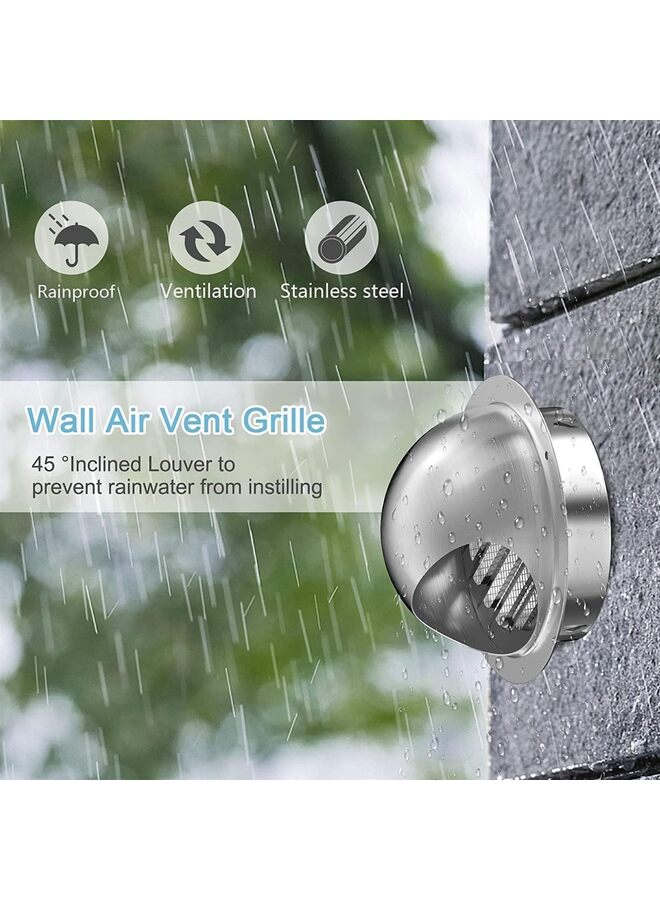 Dryer Vent 4 Inch/6 Inch Exhaust Vent, Wall Vent 4 Inch/6 Inch Outlet Stainless Steel Soffit Vents Round Vent Cover for HVAC System. (Size : 100#) - Image 3