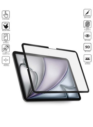 ابل ايباد اير 2025 (الجيل السابع) M3 11 بوصة نانو سيراميك كامل الغراء غطاء كامل واقي شاشة مرن غير لامع (TSCNMN) - شفاف / أسود - view 2