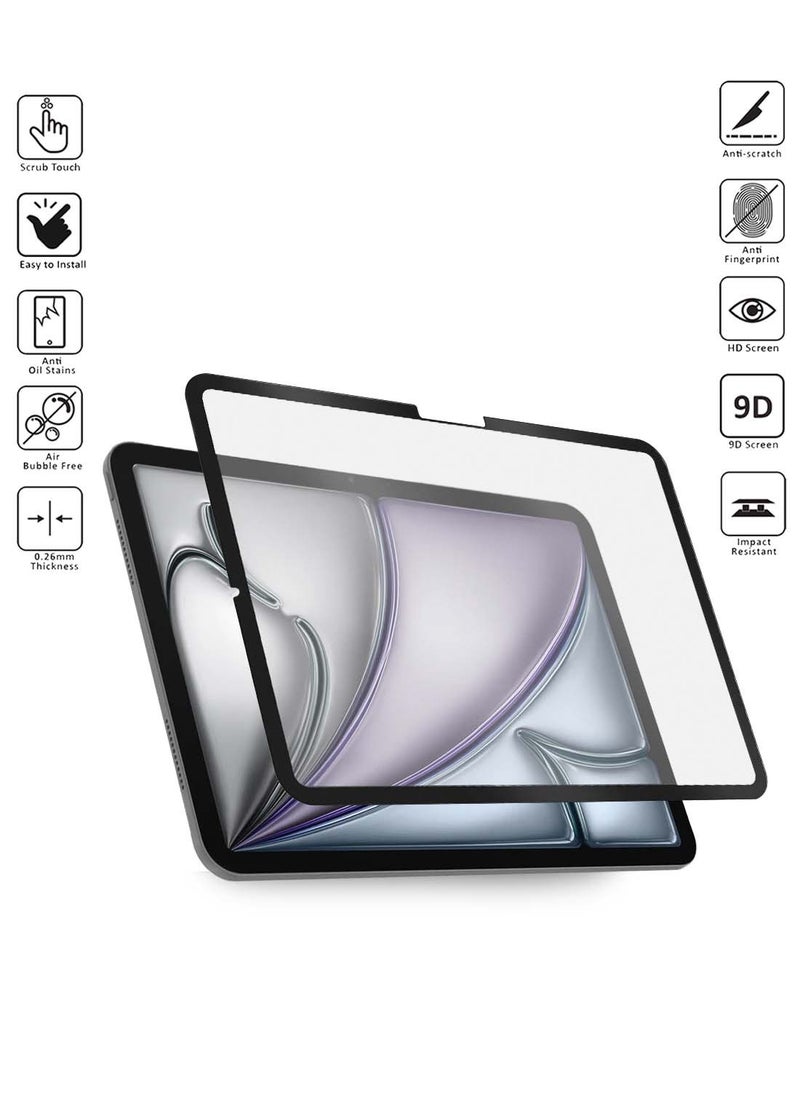 Wtech - Apple iPad Air 2025 (7th Generation) M3 11 inch Nano Ceramic Full Glue Full Cover Matte Flexible Screen Protector (TSCNMN) - Clear/Black - Image 1