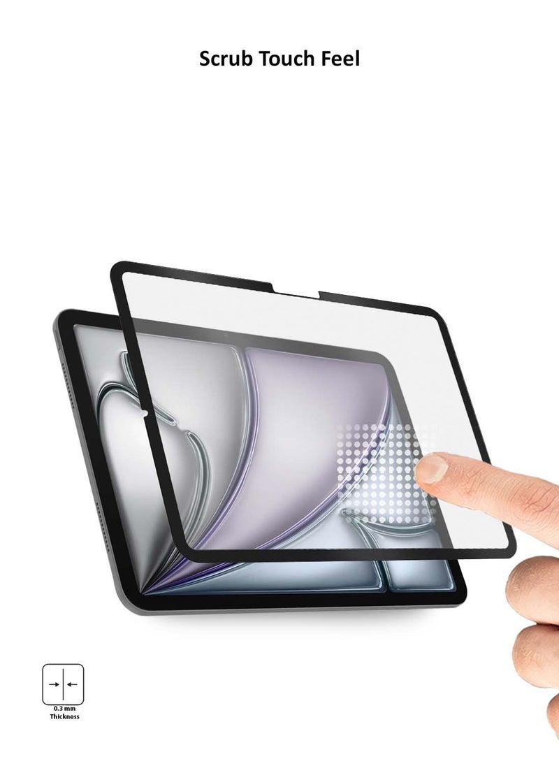 Wtech - Apple iPad Air 2025 (7th Generation) M3 11 inch Nano Ceramic Full Glue Full Cover Matte Flexible Screen Protector (TSCNMN) - Clear/Black - Image 1
