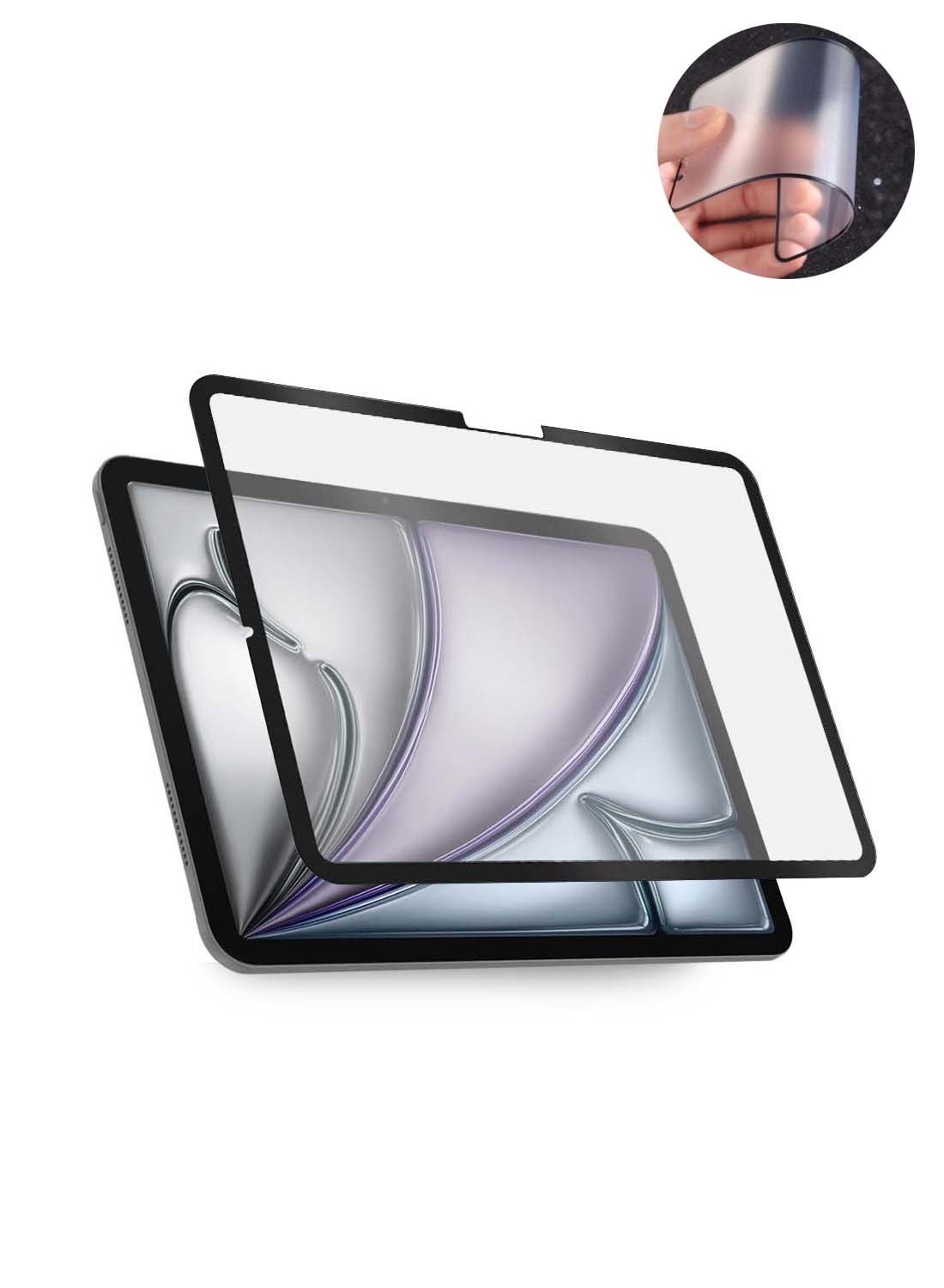 Wtech Apple iPad Air 2025 (7th Generation) M3 11 inch Nano Ceramic Full Glue Full Cover Matte Flexible Screen Protector (TSCNMN) - Clear/Black