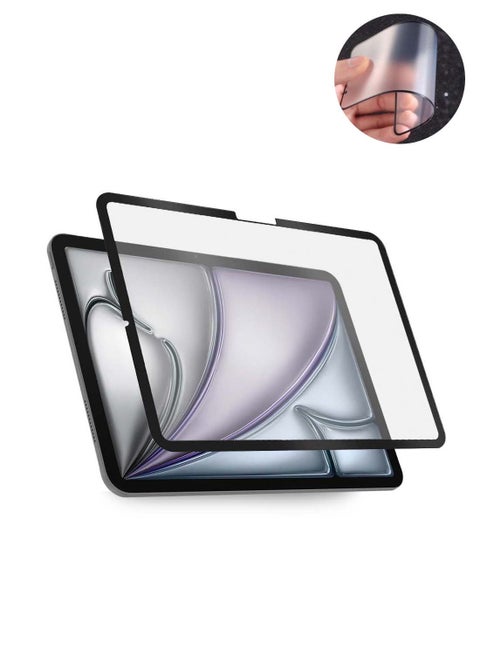 Apple iPad Air 2025 (7th Generation) M3 11 inch Nano Ceramic Full Glue Full Cover Matte Flexible Screen Protector (TSCNMN) - Clear/Black