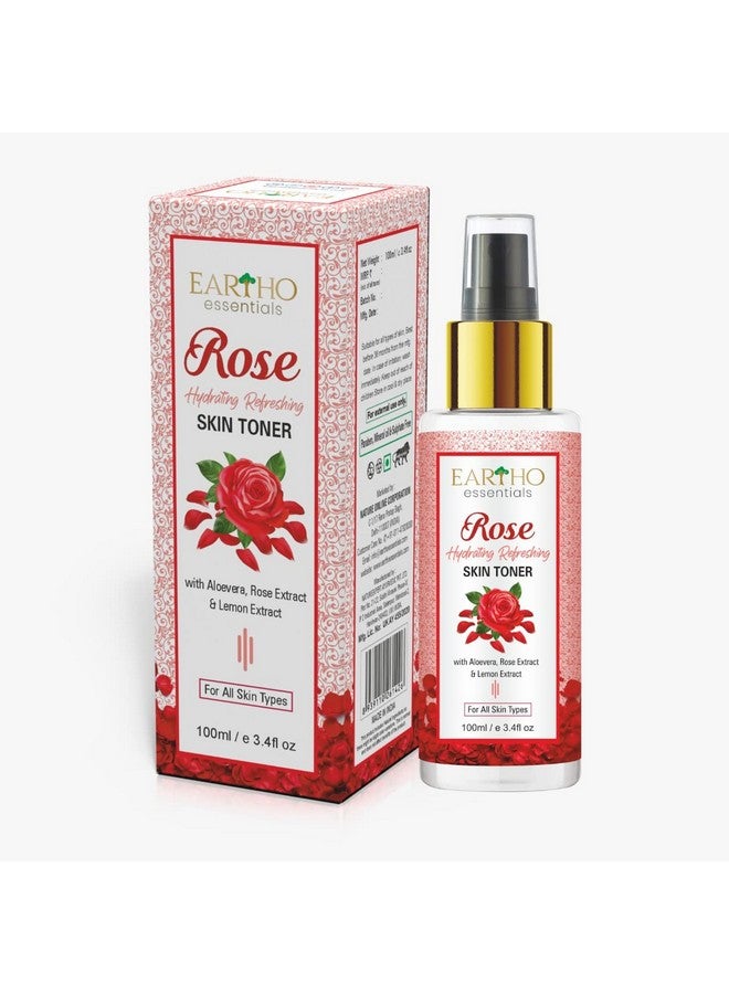 Eartho Essentials Rose Hydrating Refreshing Toner with Rose Ark, Aloevera and Lemon Extract 100ml - Image 1