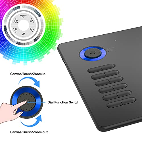 VEIKK A15Pro 8192 Pressure Sensitivity Graphic Drawing Tablet Support Windows, Mac, Android Mobile, Tilt Pressure with 12 Express Keys and A Quick Dial(Blue) - Image 3