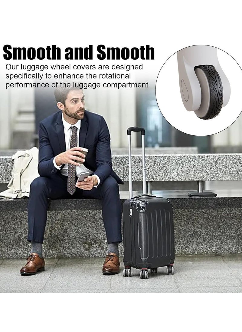 Excefore Luggage Wheel Covers, 8 Pcs Silent Noise Reduction Shock Absorbing Caster Cover, Protection Luggage Compartment Wheel Protection Cover, Wheel Protector Covers for Suitcase (Black) - Image 4