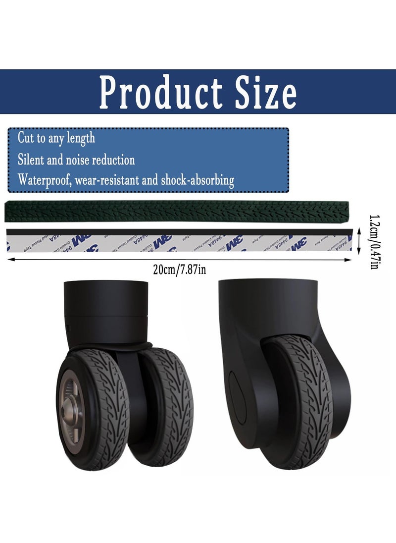 Excefore Luggage Wheel Covers, 8 Pcs Silent Noise Reduction Shock Absorbing Caster Cover, Protection Luggage Compartment Wheel Protection Cover, Wheel Protector Covers for Suitcase (Black) - Image 2