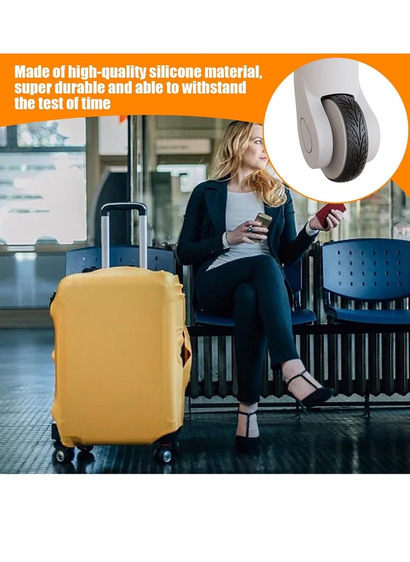 Excefore Luggage Wheel Covers, 8 Pcs Silent Noise Reduction Shock Absorbing Caster Cover, Protection Luggage Compartment Wheel Protection Cover, Wheel Protector Covers for Suitcase (Black) - Image 3