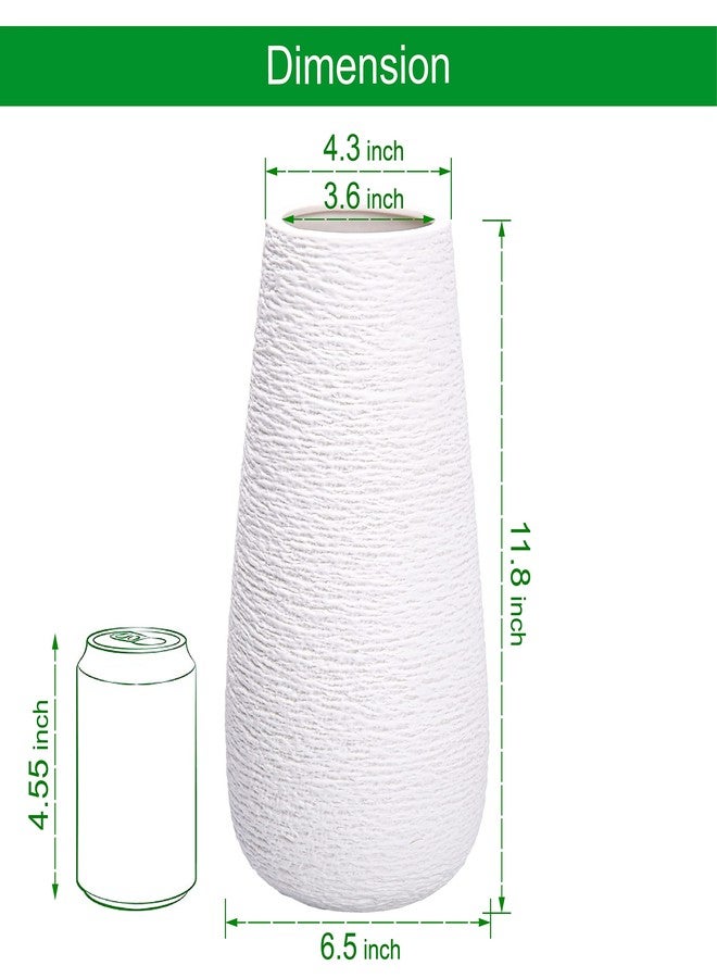 D'vine Dev 12 Inch Textured White Elegant Oval Ceramic Vase for Flowers, Home Décor Vase with Design Box, VS-LD-C-1 - Image 3