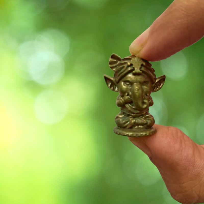 Purpledip Rare Miniature Brass Idol Bala Ganesha: Collectible Statue with Fine Workmanship (12698F) - Image 1