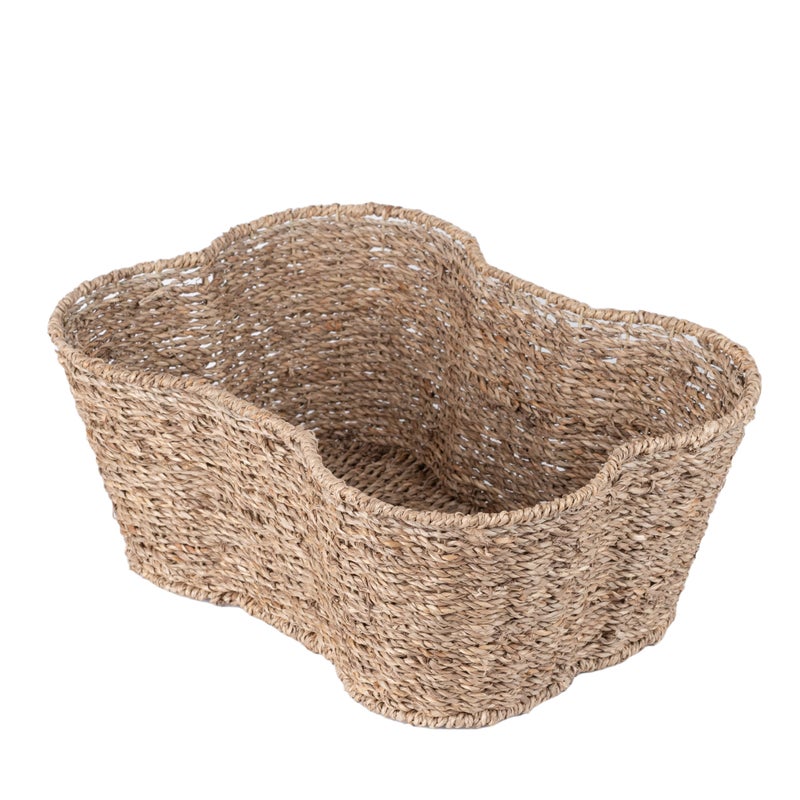 OtterPets Dog Toy Basket, Bone Shaped Dog Toy Bin, Handmade Pet Organizer And Storage, Toy Box for Cats, (17x13 Seagrass) - Image 1