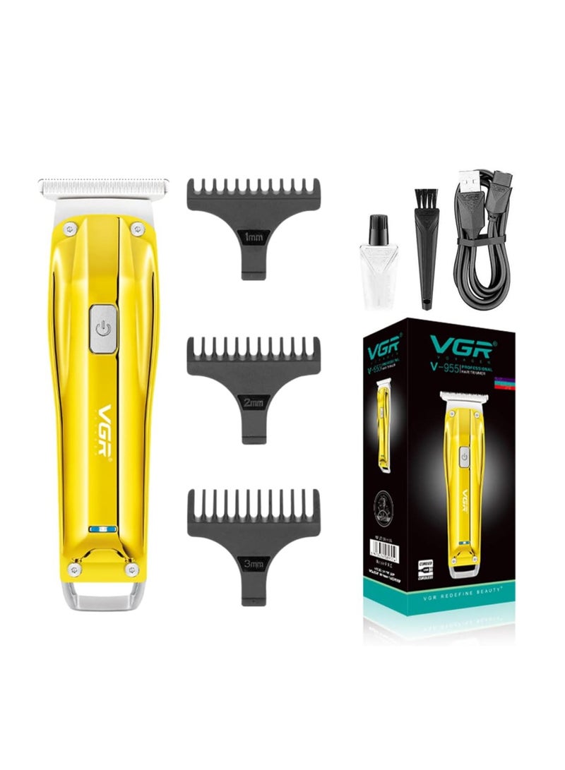 VGR V-955 Professional Rechargeable Hair Trimmer with Stainless steel Blades Gold - Image 1