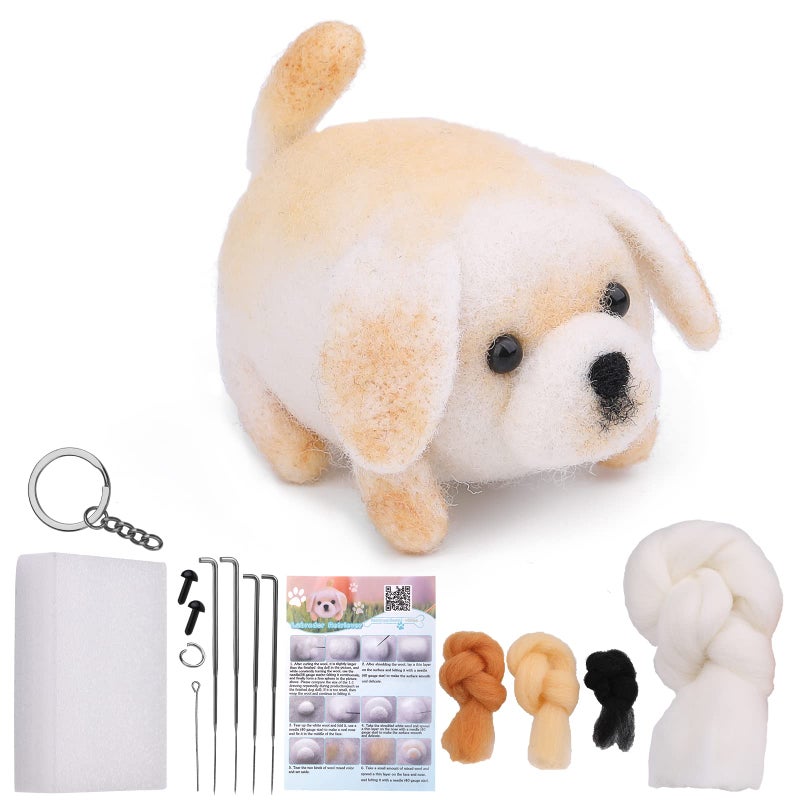 QMNNMA Needle Felting Kit for Beginners, DIY Wool Felt Materials Set, Animals Needle Felting Supplies and Instruction for Needle Felting Craft Project and DIY Handmade - Image 1