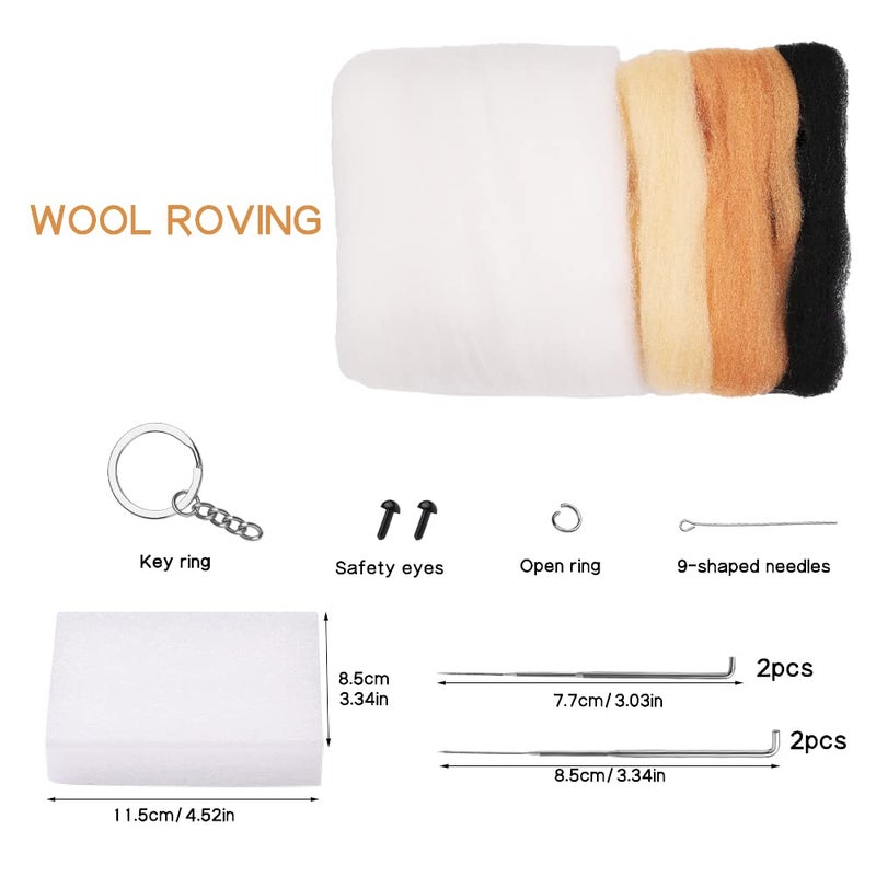 QMNNMA Needle Felting Kit for Beginners, DIY Wool Felt Materials Set, Animals Needle Felting Supplies and Instruction for Needle Felting Craft Project and DIY Handmade - Image 2
