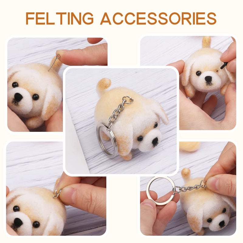 QMNNMA Needle Felting Kit for Beginners, DIY Wool Felt Materials Set, Animals Needle Felting Supplies and Instruction for Needle Felting Craft Project and DIY Handmade - Image 5