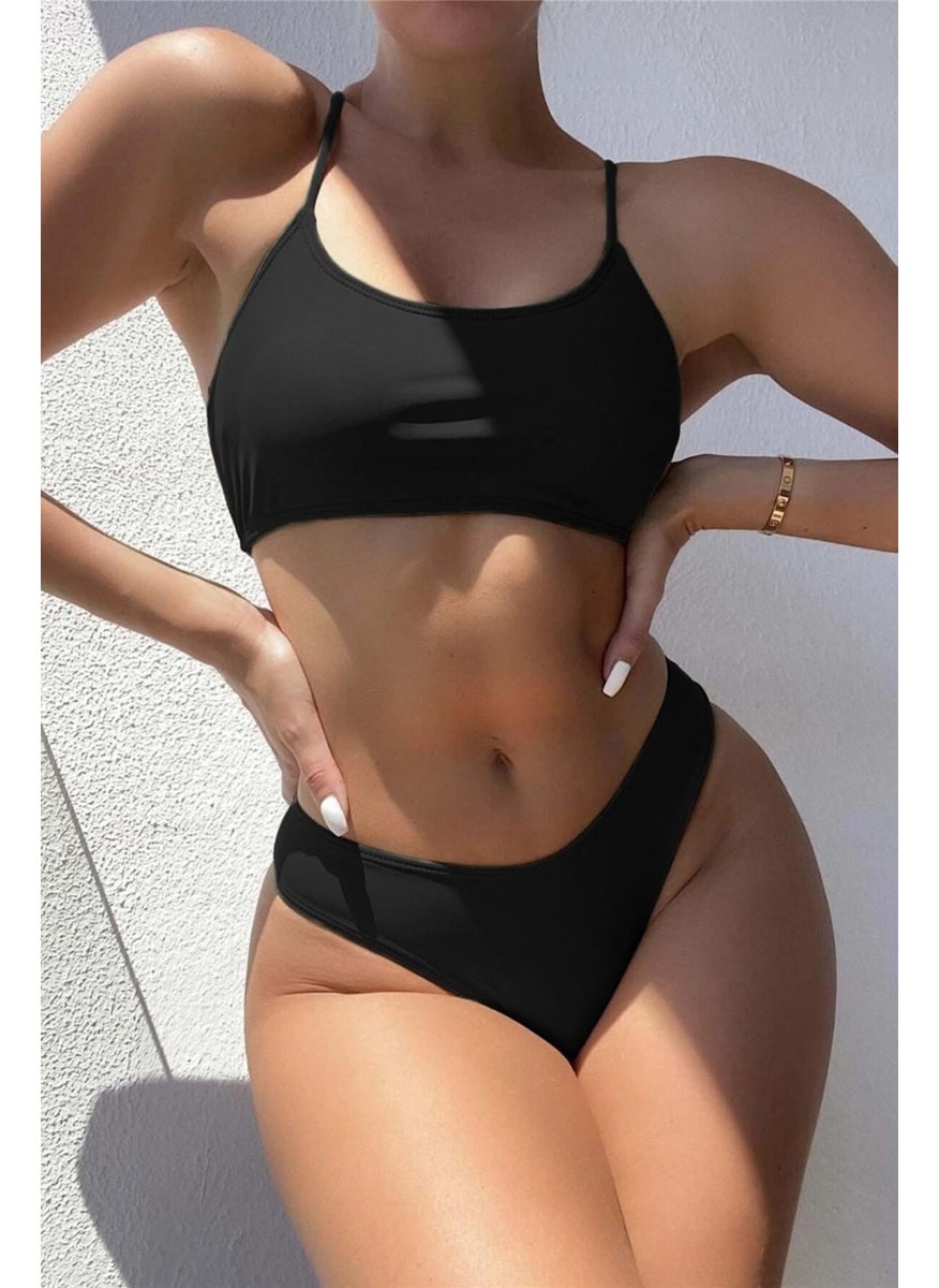 Angelsin Brazilian Gathered Back Bikini Set  - Image 1