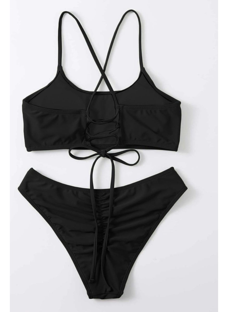 Angelsin Brazilian Gathered Back Bikini Set  - Image 4