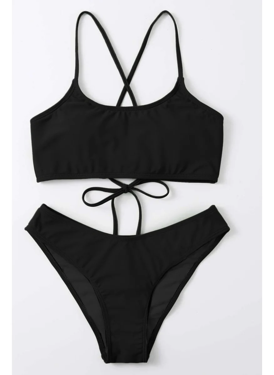 Angelsin Brazilian Gathered Back Bikini Set