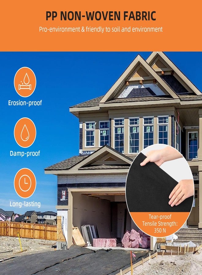 GarveeLife Geotextile Landscape, 4ft x 50ft & 6oz Geotextile Fabric, PP Drainage 350N Tensile Strength & 440N Load Capacity, for Driveway & Road Stabilizationr, Erosion Control, French Drains - Image 4