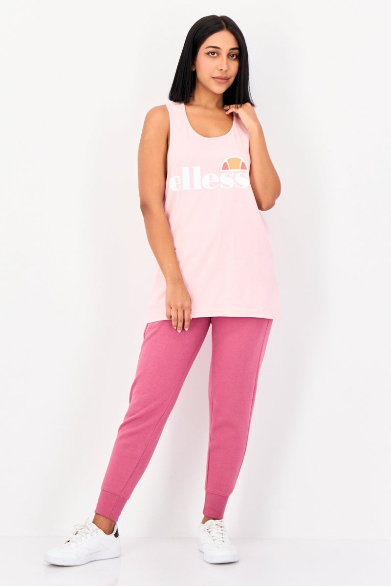 Ellesse تي شيرت رياضي نسائي بلا أكمام للجري، وردي - Image 4