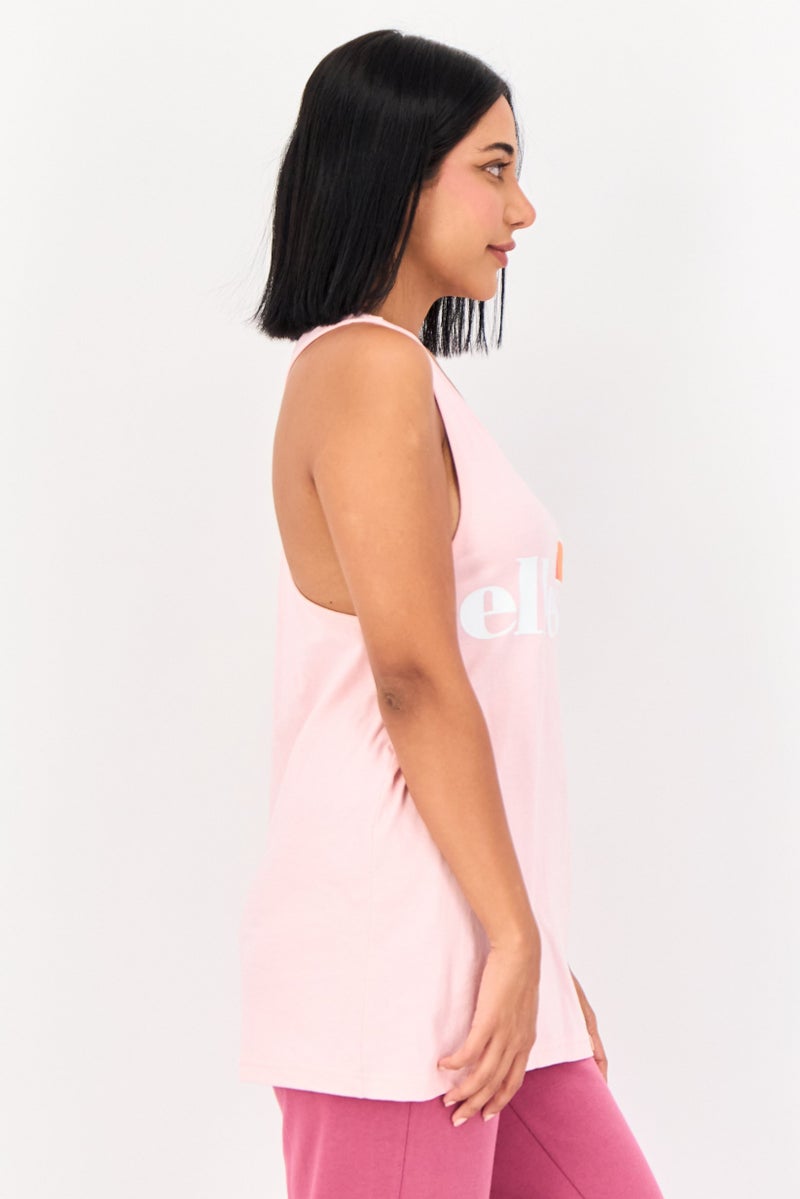 Ellesse تي شيرت رياضي نسائي بلا أكمام للجري، وردي - Image 2