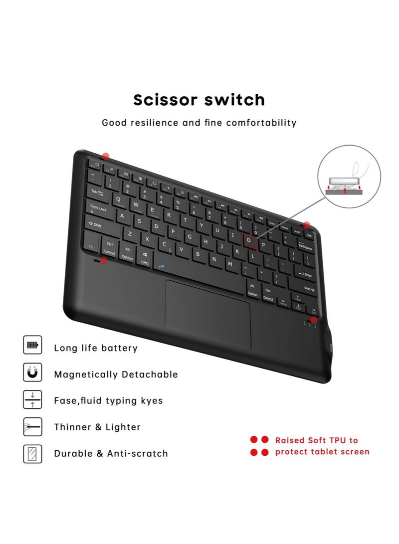 ELTRAZONE Smart Wireless Waterproof Detachable Magnetic Tablet Trackpad Keyboard Cover for S7 FE SM-T730/T736 with S Pen Holder (Black)… - Image 4