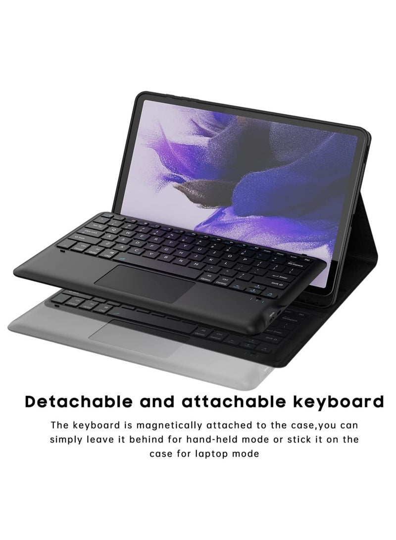 ELTRAZONE Smart Wireless Waterproof Detachable Magnetic Tablet Trackpad Keyboard Cover for S7 FE SM-T730/T736 with S Pen Holder (Black)… - Image 2
