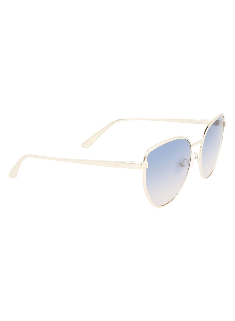 CALVIN KLEIN Full Rim Metal Modified Rectangle Calvin Klein Sun Ck22113S 5818 (719) Gold/Sky - Image 2