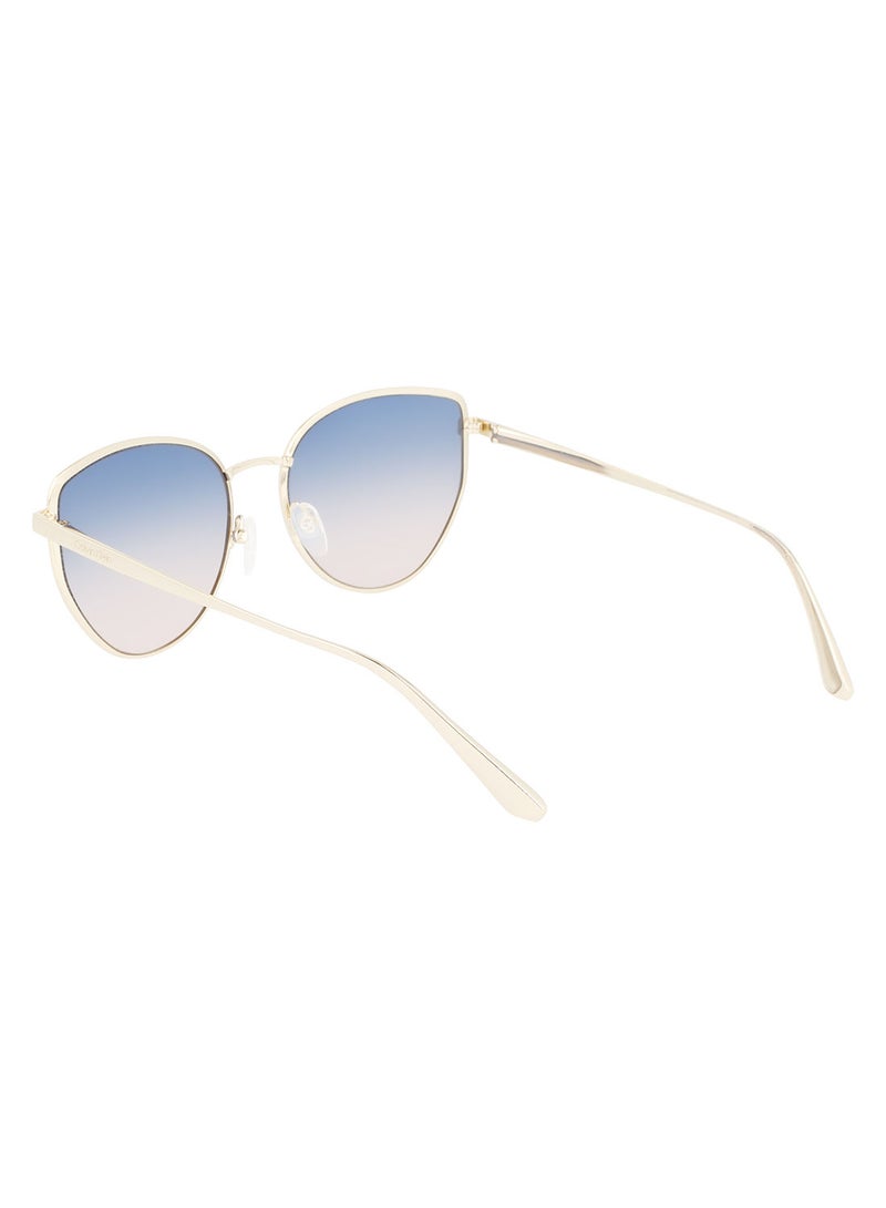 CALVIN KLEIN Full Rim Metal Modified Rectangle Calvin Klein Sun Ck22113S 5818 (719) Gold/Sky - Image 3