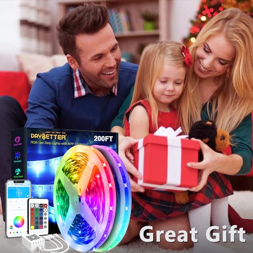 DAYBETTER Led Strip Lights 200 ft (4 Rolls of 50 ft) Ultra Long Smart Light Strips with App Voice Control Remote, RGB Music Sync Color Changing Lights for Bedroom, Kitchen, Party,Home Decoration - Image 2