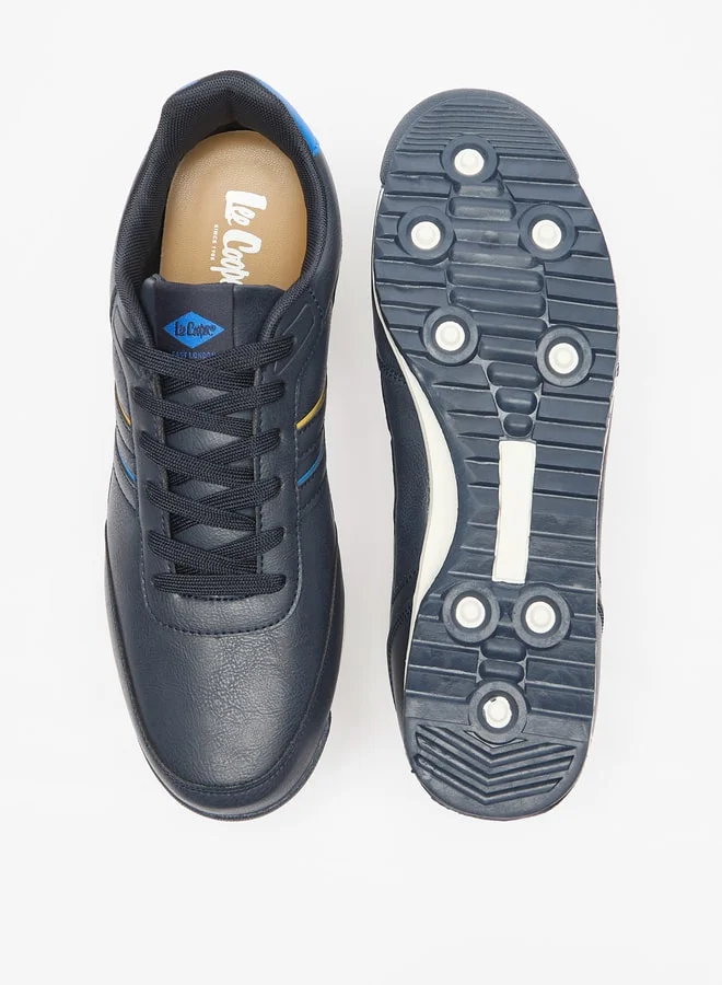 Lee Cooper Men's Logo Detail Sneakers with Lace-Up Closure