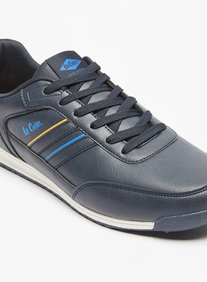 Lee Cooper Men's Logo Detail Sneakers with Lace-Up Closure