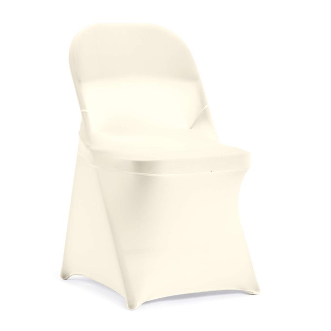 STRETCH SPANDEX FOLDING CHAIR COVER FOR WEDDING PARTY DINING BANQUET EVENT IVORY6PCS