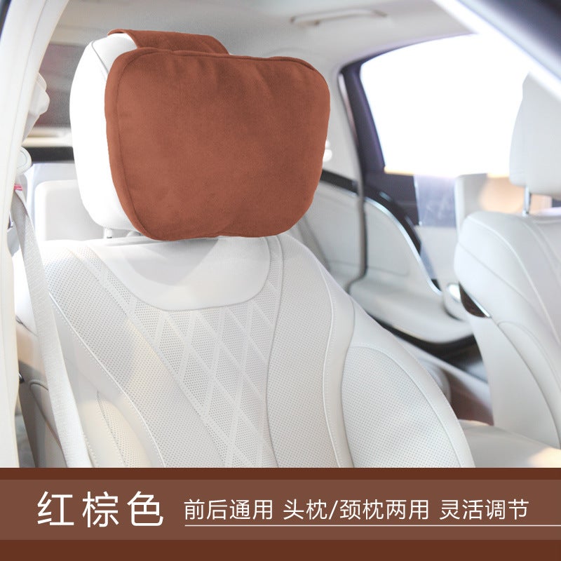 Mercedes S-Class Maybach Velvet Neck Pillow Red-Brown headrest