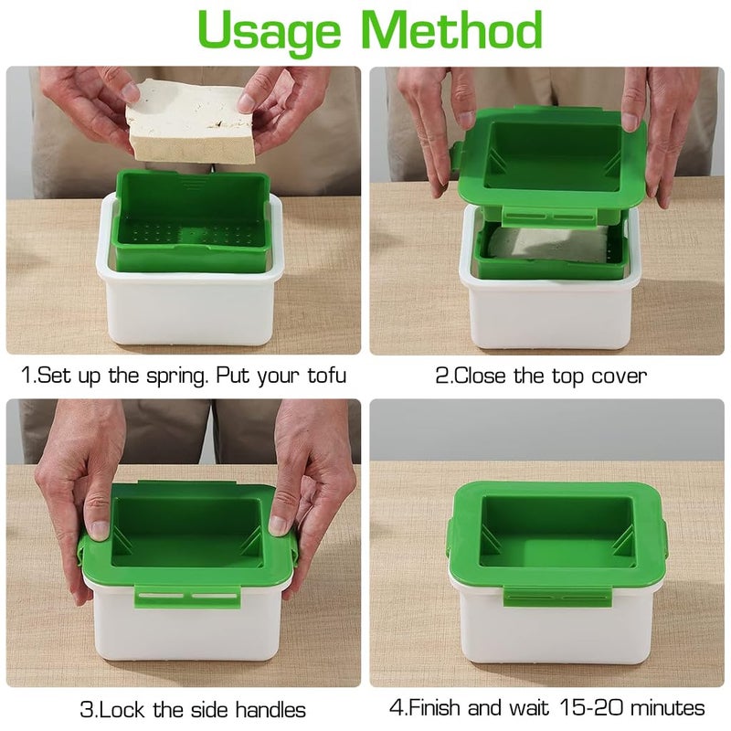 HASTHIP® Tofu Press Drainer Water Remover Food Grade Tofu Making Tools Homemade Tofu Tools Quick Excessive Water Removal Easy Tofu Drainer Press for Tofu Within 4.5x3.78x1.77 inch, Dish Washer Safe - Image 4
