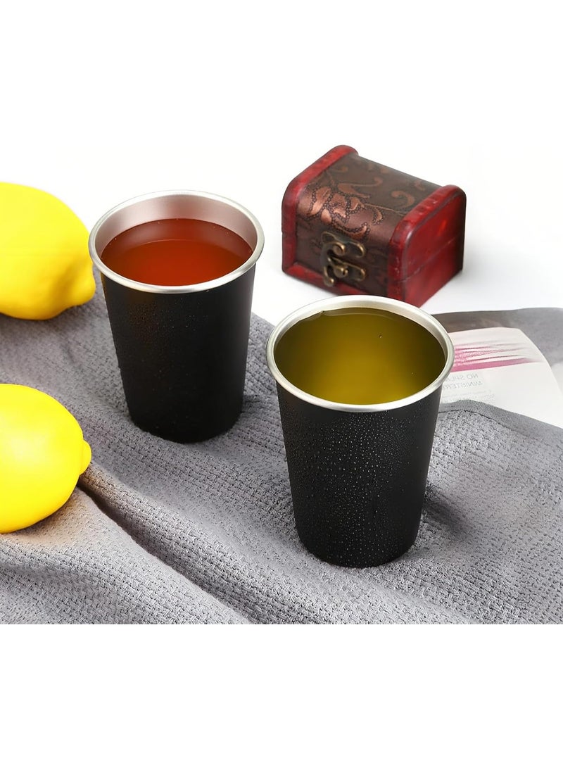 jaexest 4 Pack Stainless Steel Pint Cups – 500ml / 16oz Stackable Reusable Cups – Durable Black Metal Tumblers for Parties, Outdoor Activities, Hiking, Camping – Dishwasher Safe - Image 4