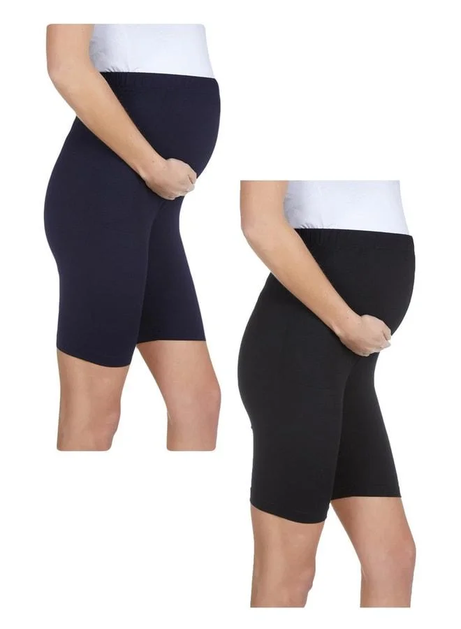 LuvmaBelly Myra8028_8028 Waist Elastic Maternity Shorts Set.