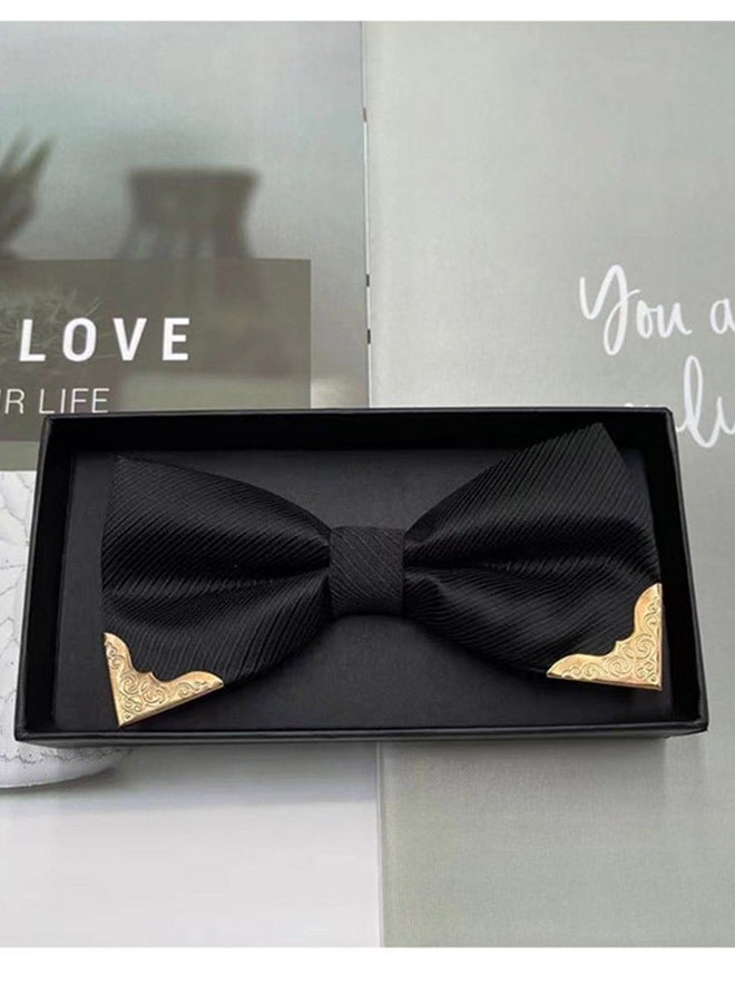 Adjustable Wedding Bow Tie Black - Image 1