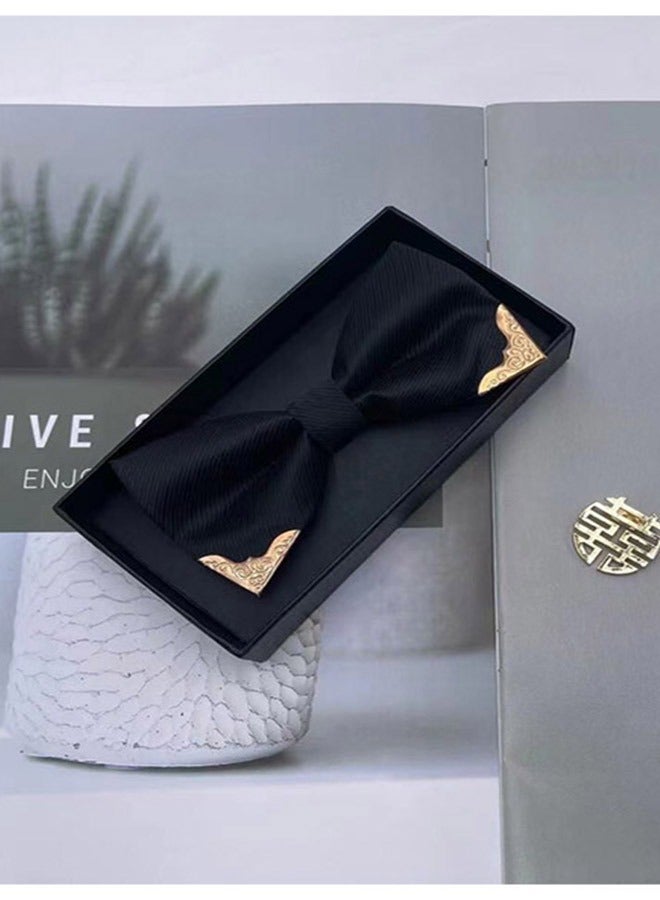 Adjustable Wedding Bow Tie Black - Image 2