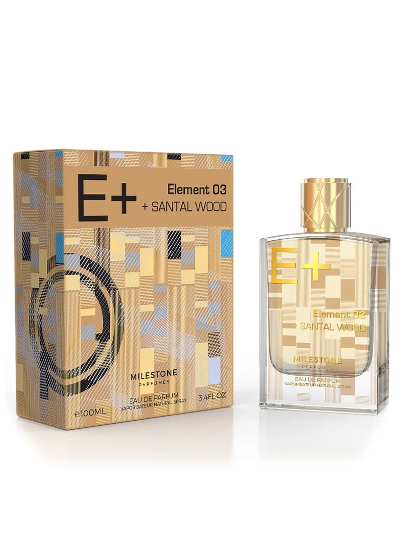 Milestone Element 03 + Santal Wood Eau De Parfum For Men - 100 ML - Image 1