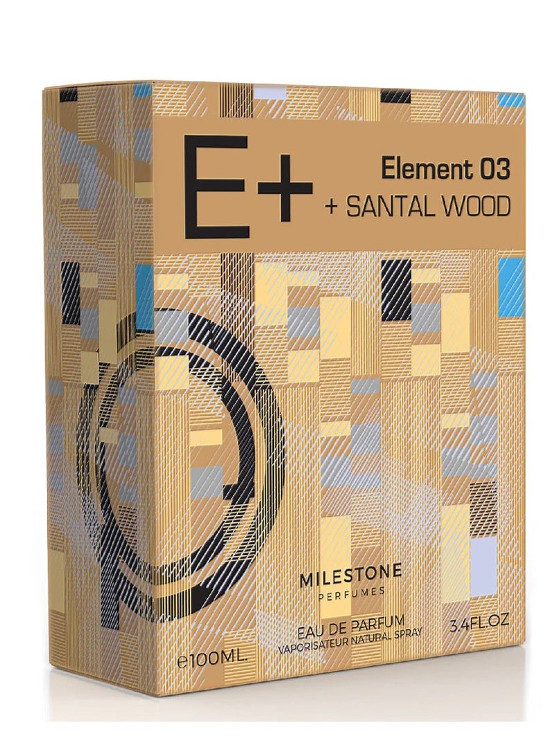 Milestone Element 03 + Santal Wood Eau De Parfum For Men - 100 ML - Image 2