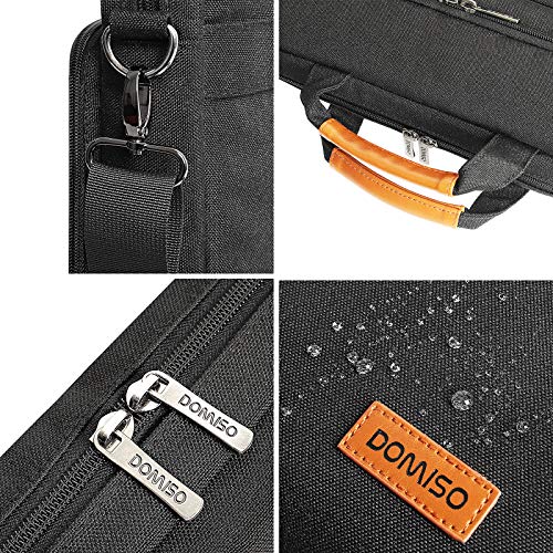 DOMISO 17 Inch Multi-Functional Laptop Sleeve Business Briefcase Waterproof Messenger Shoulder Bag Compatible with 17"-17.3" Notebooks/Dell/Acer/HP/MSI/ASUS, Black - Image 5
