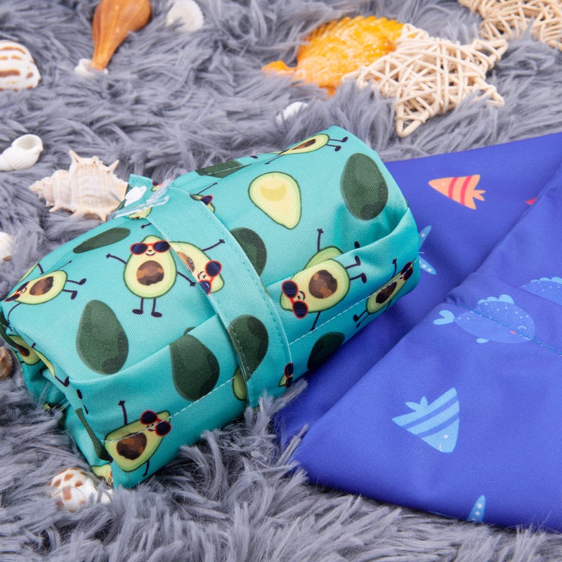 ALVABABY 2pcs Cloth Diaper Wet Dry Bags Waterproof Reusable with Two Zippered Pockets Travel Beach Pool Daycare Soiled Baby Items Yoga Gym Bag for Swimsuits or Wet Clothes LZX4344 - Image 5